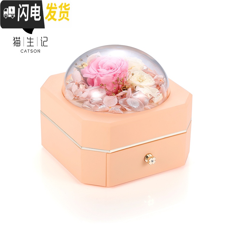 三维工匠挚爱永生花礼盒韩国公主精致饰品盒欧式耳钉首饰收纳盒高清大图