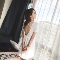 图片色 M[75-90斤] 睡衣女夏韩版宽松可爱简约短袖学生中长款孕妇可外穿睡裙女家居服
