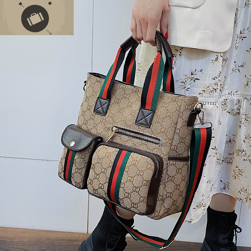 2020新款女包手提包休闲百搭单肩斜挎包包托特包大容量通勤帆布包艾狄