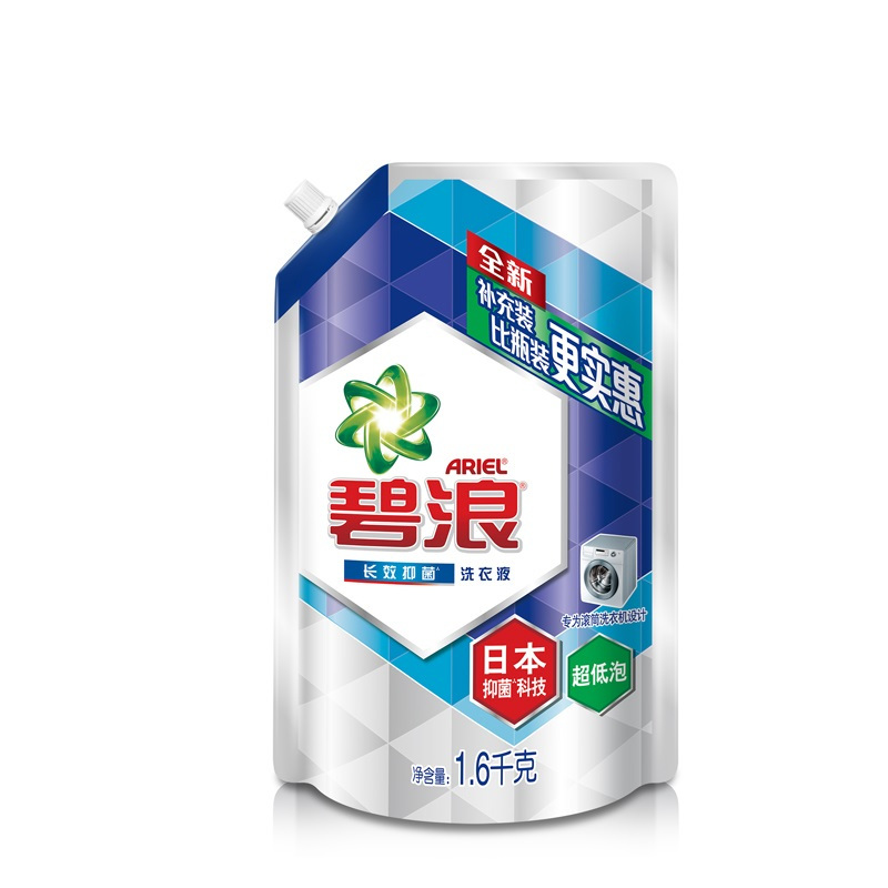 碧浪洗衣液日本抑菌科技超低泡1.6千克袋装 6袋/箱 单位:箱