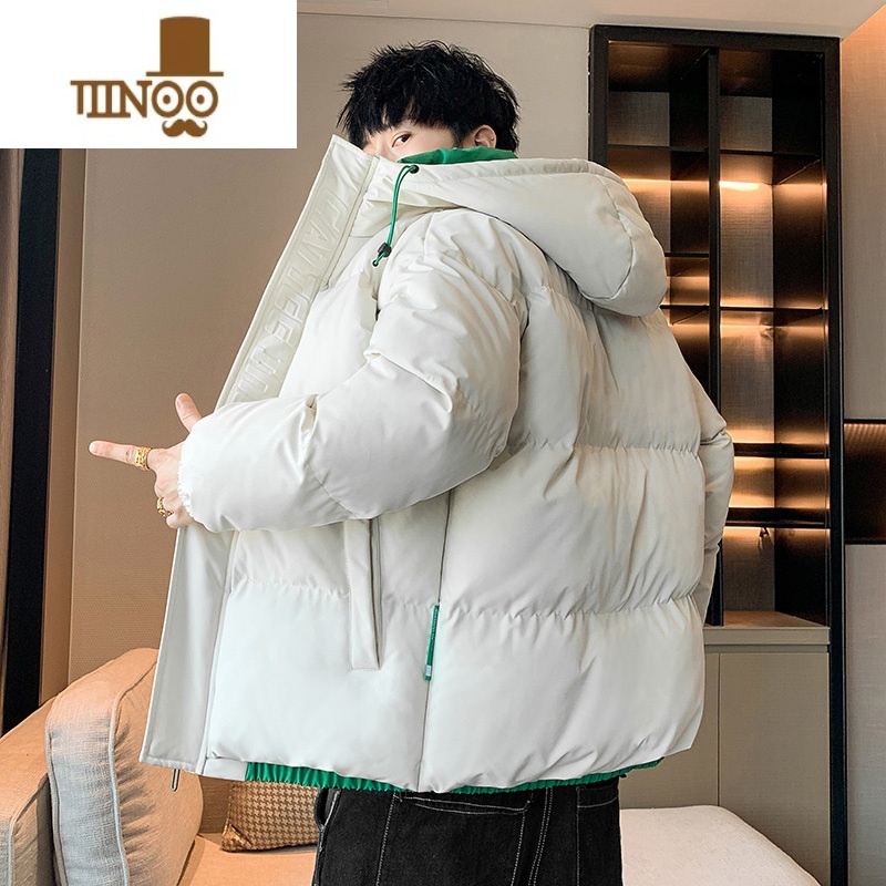 YANXU棉衣男士羽绒棉服2023年新款加绒加厚棉袄冬装外服 XL 2275米白色