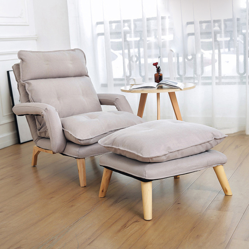 f3懒人沙发扶手椅卧室休闲椅日式可折叠布艺躺椅可拆洗