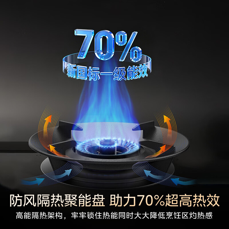 美的(Midea)[天然气]燃气灶 家用5.2kW猛火灶台嵌两用 70%热效率 JZT-A3高清大图