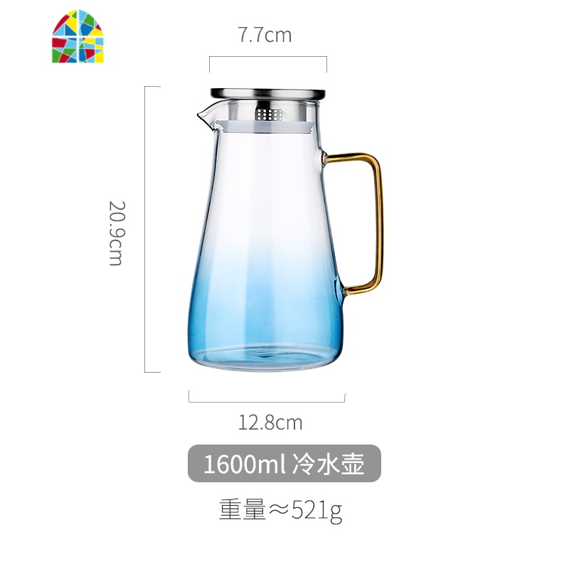 冷水壶日式家用玻璃可高温大容量欧式凉水白开水杯套装北欧风创意 FENGHOU 300ML水杯【2个装】