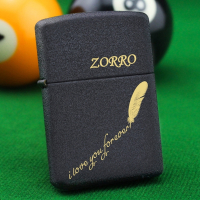 佐罗(ZORRO)黑砂磨砂煤油打火机老式个性定制刻字广告diy男礼物 抖音