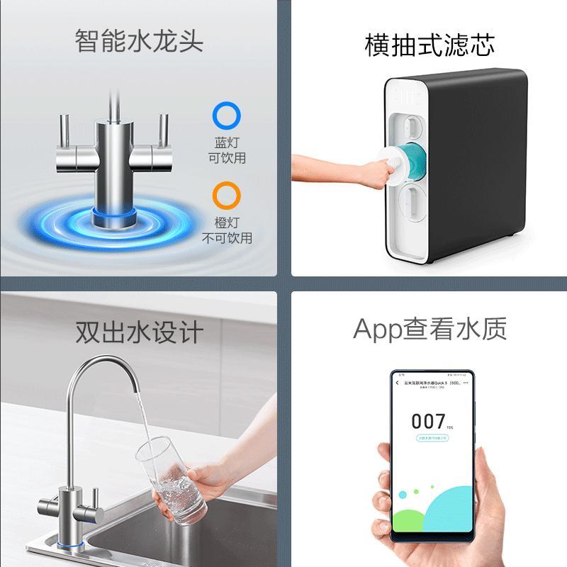 VIOMI/云米 小米生态链 互联网净水器Quick5(800G)家用直饮水机RO反渗透净水机纯水机厨房自来水过滤器