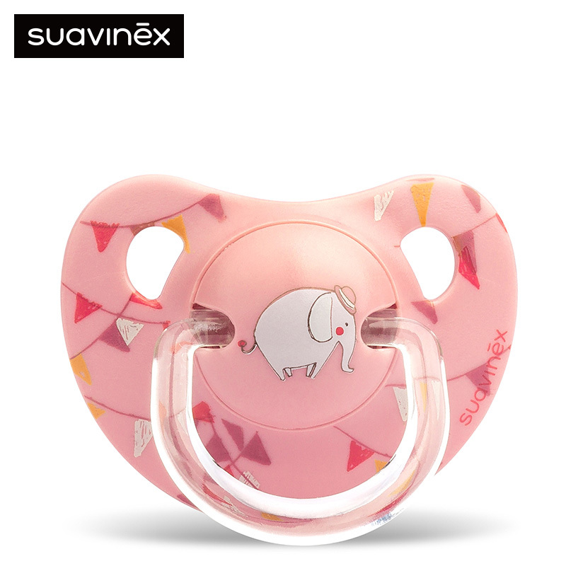 苏维妮(SUAVINEX )仿生宝宝安睡型硅胶安抚奶嘴(0/6个月)白色大象(买任意苏宁自营两款奶嘴赠送挂夹或奶嘴盒)