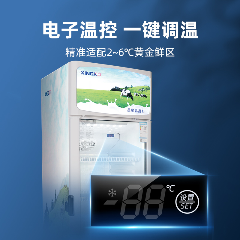 星星(XINGX)LSC-248FDM-TY乳品柜 展示柜 饮料柜 冷藏柜 商用立式冷柜 玻璃门 超市大容量冰箱高清大图