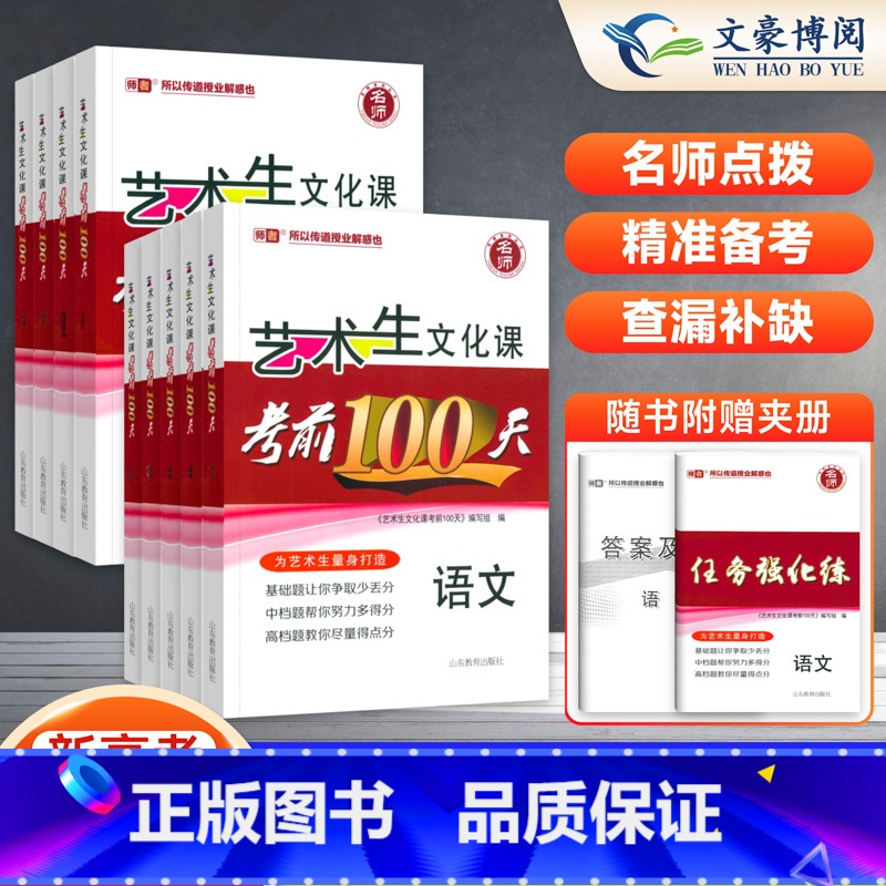 【全套9本】语数英政史地物化生【新高考】 【新高考区域】 【正版】2025新高考艺考生文化课考前100天百日冲刺语文数学