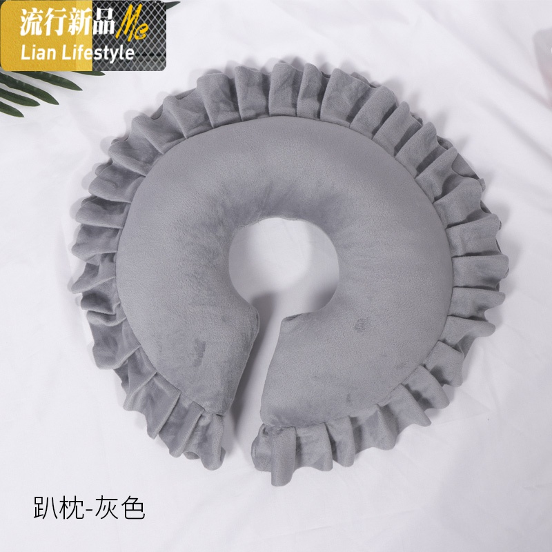 院脸垫枕按摩推拿床U型形可拆洗趴枕头洞枕俯枕胸枕脚枕三维工匠 默认尺寸 二代优质绒.密边趴枕-灰色