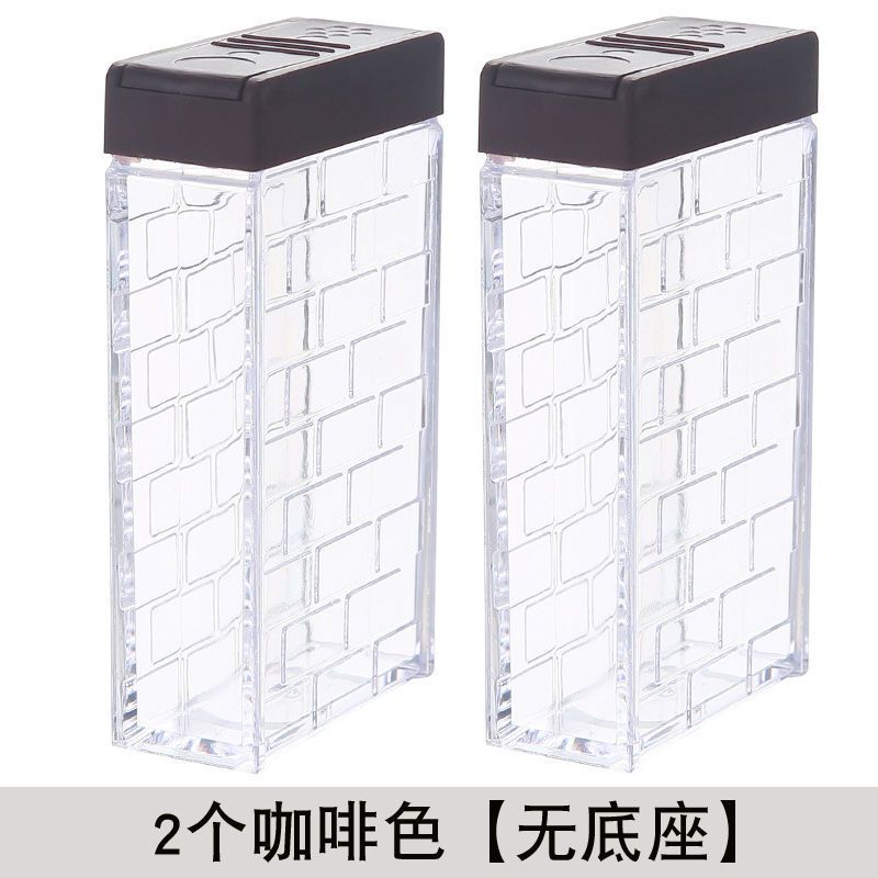 厨房调味调料盒套装家用调味品收纳盒调味罐厨房用品组合装调料瓶 2个装[咖啡色]