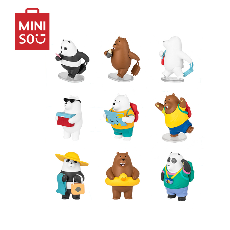 名创优品(miniso) 咱们裸熊系列去旅行盲盒摆件(混)创意玩偶