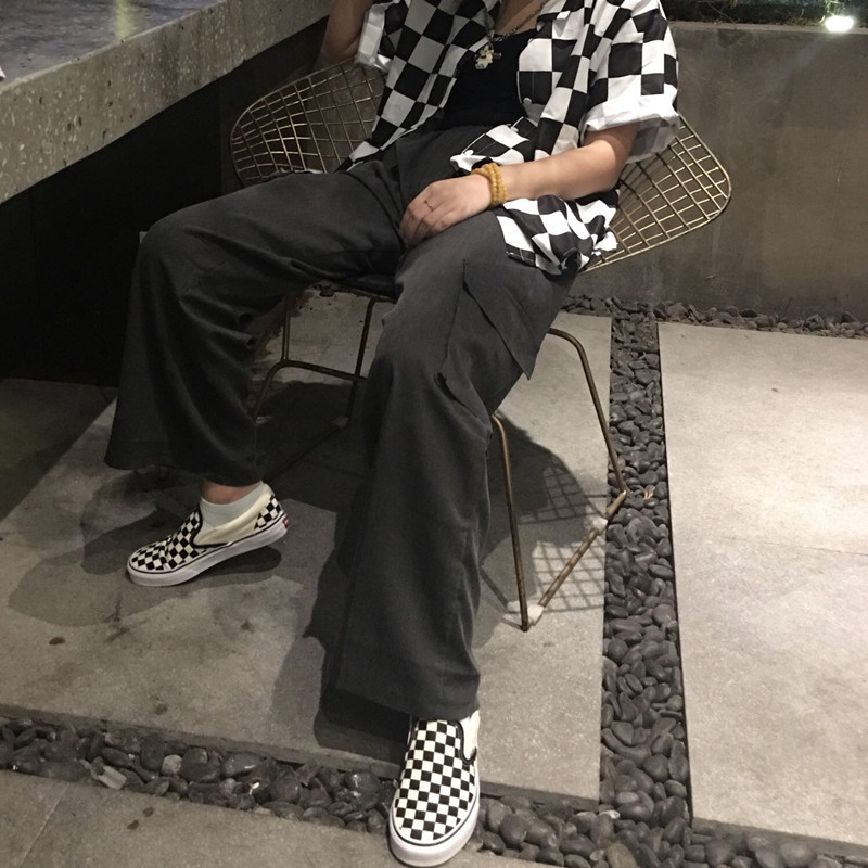 正品VANS经典黑白棋格slip on男女情侣 一脚蹬懒人帆布板鞋