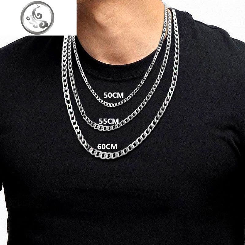 男士项链钛钢韩版简约学生锁骨链嘻哈配饰脖子链子饰品女潮人男生 JiMi图片