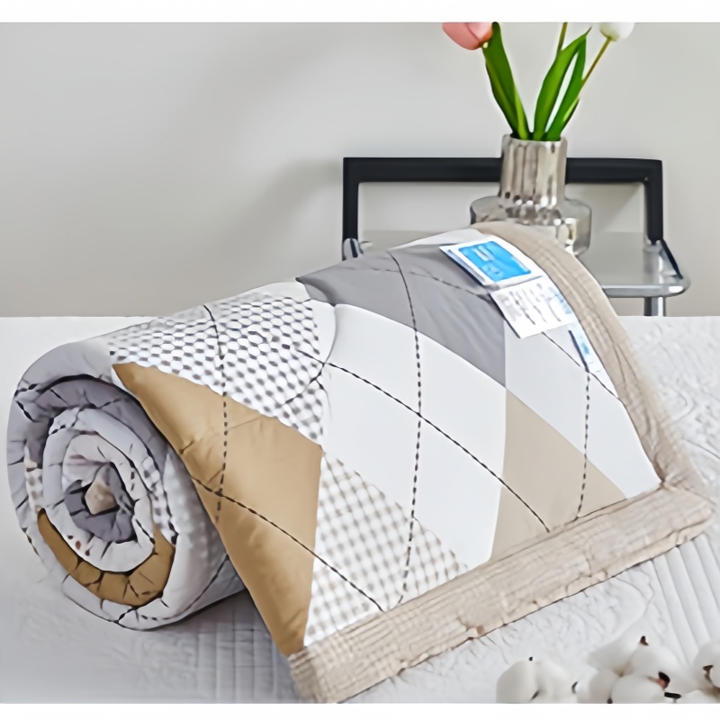 铭思沃被子三件套1.2米床 咖色 套高清大图