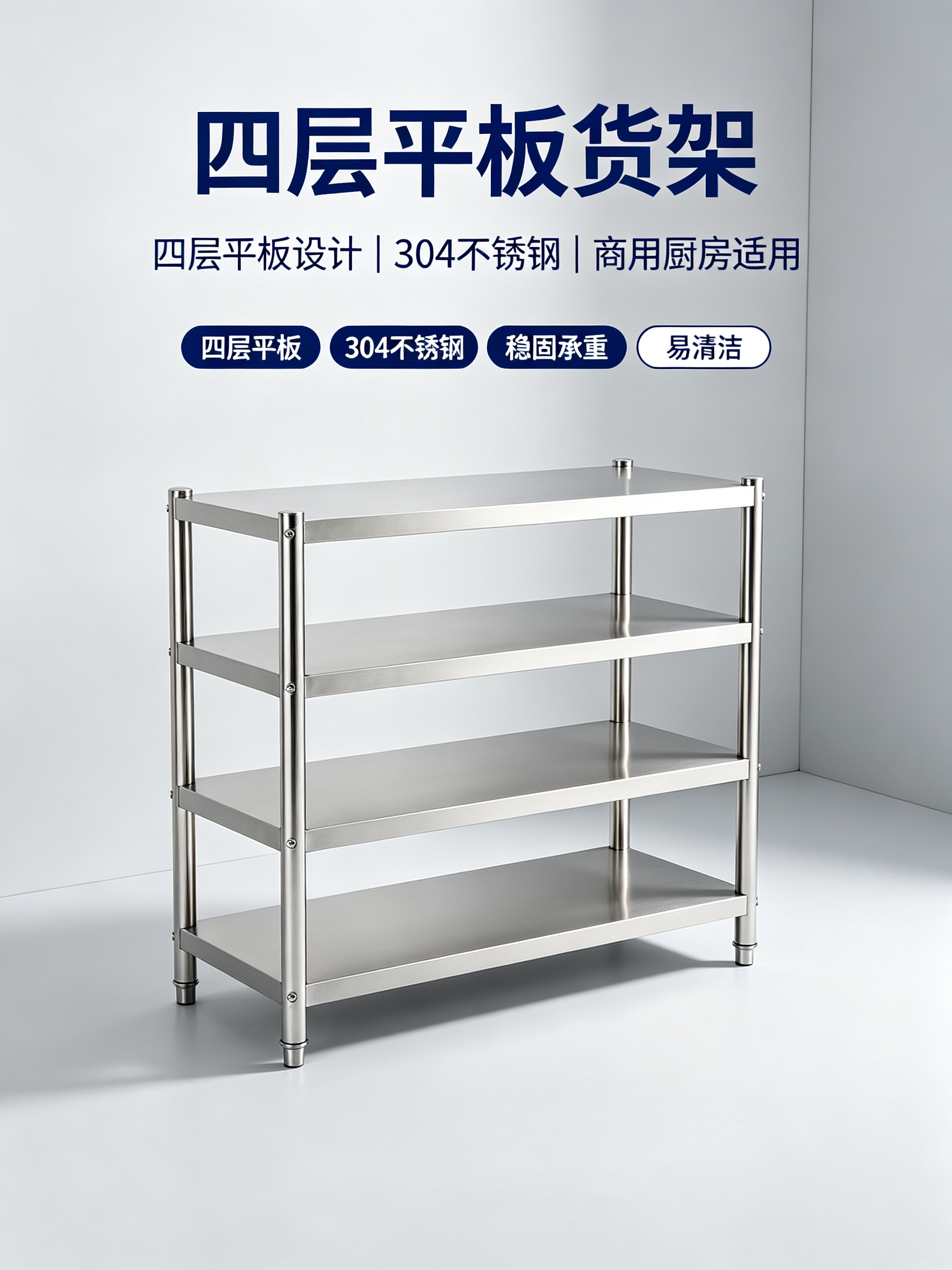 优迈克 YMK-TPJ120 四层平板货架 1200*500*1550 单位:台 银色