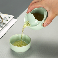 常生源 旅行功夫茶具仿宋汝窑祥龙快客杯 一壶一杯套装汝窑开片便携茶杯