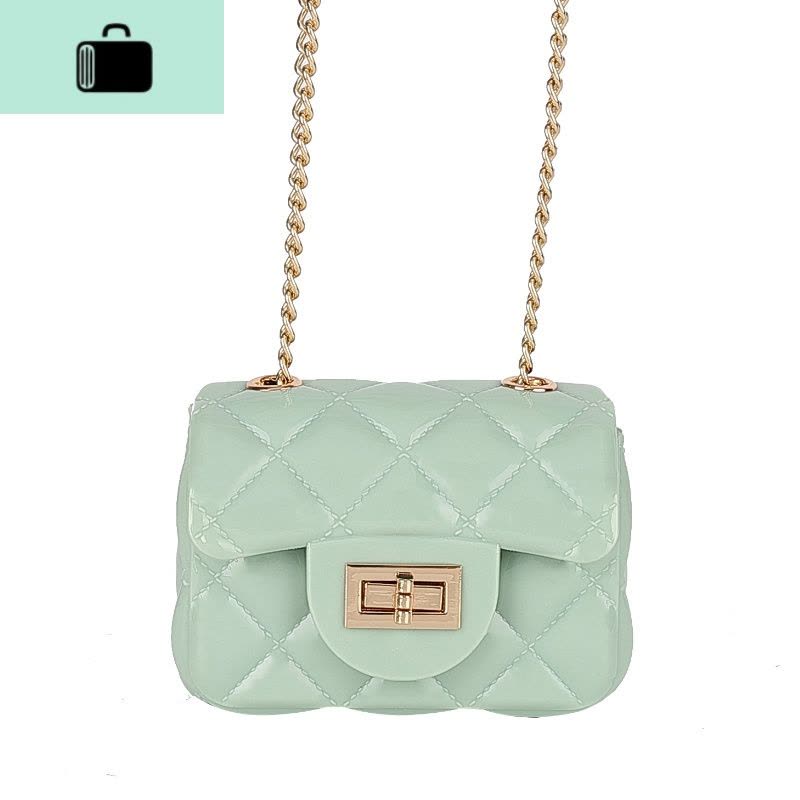 网红儿童果冻包女斜挎小包包迷你女包新款2020菱格链条单肩小方包NEW LAKE女士单肩包图片