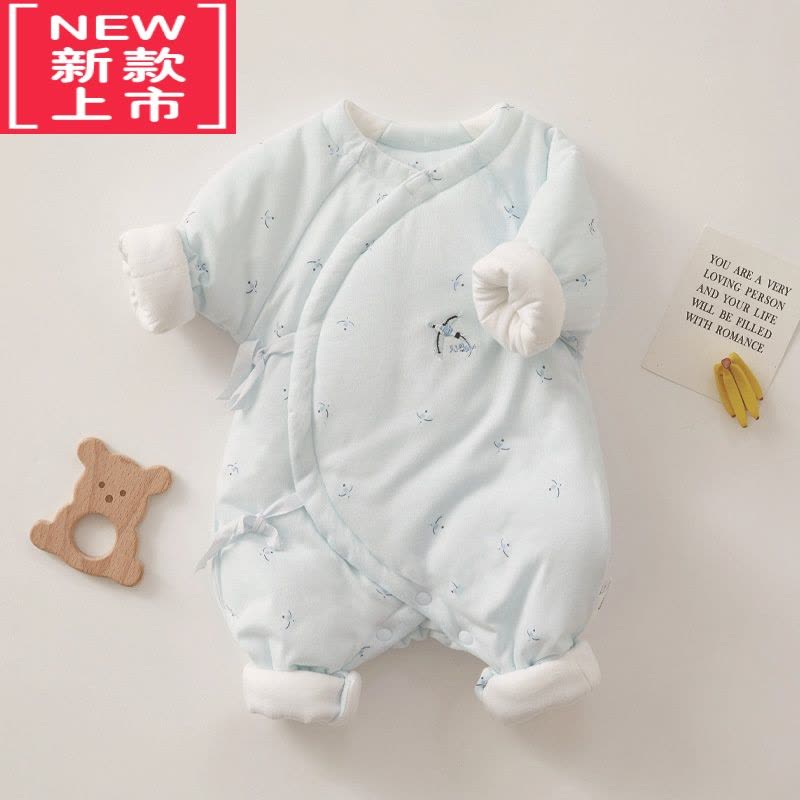 可莉允婴儿衣服冬季加厚棉衣保暖棉服刚出生宝宝和尚服新生儿连体衣图片