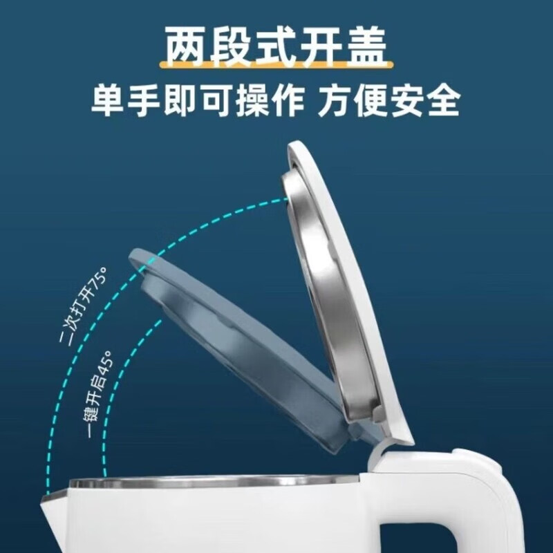 格来德 (Grelide) 双层防烫电水壶烧水壶 1L容量 800W小功率高清大图