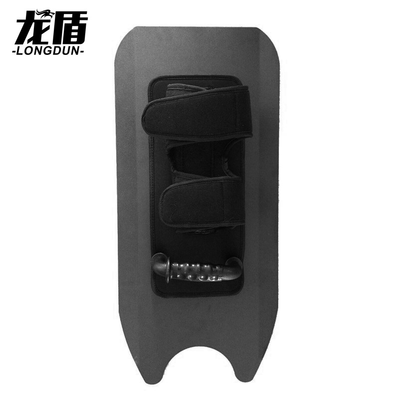 龙盾金属臂盾牌防暴铝合金战术防爆盾牌金属护臂手持式 带刺款黑色