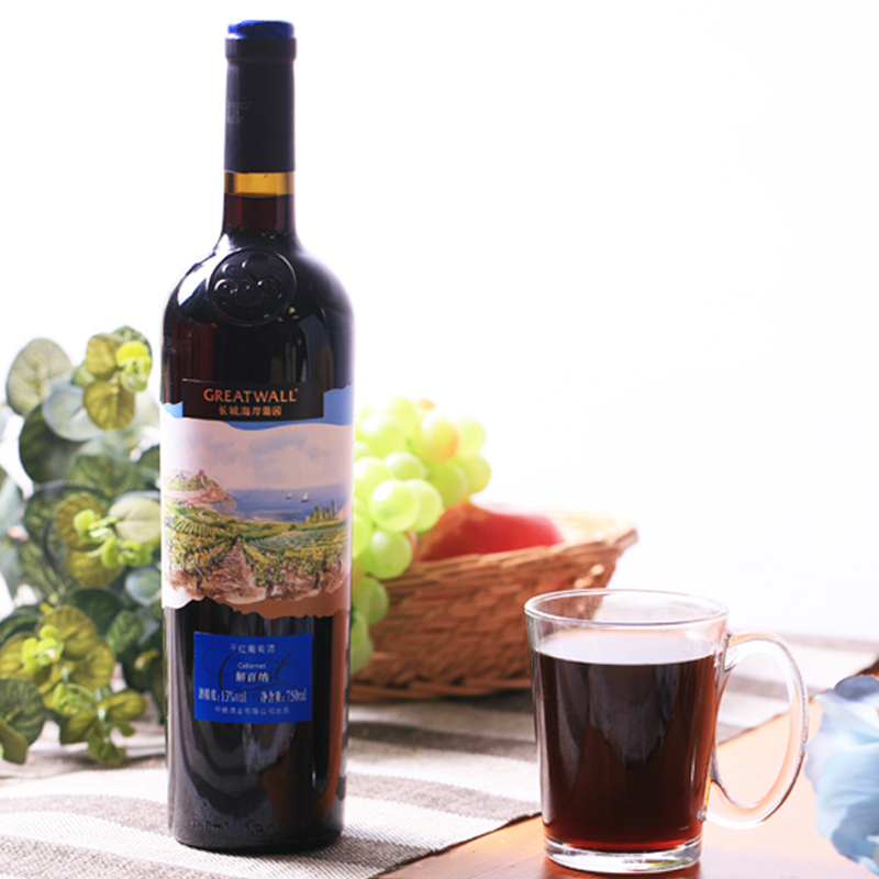 蓬莱长城海岸葡园解百纳干红葡萄酒750ml6瓶整箱售