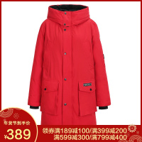 高梵GOLDFARM时尚工装羽绒服女中长款新款韩版宽松加厚情侣款冬外套潮