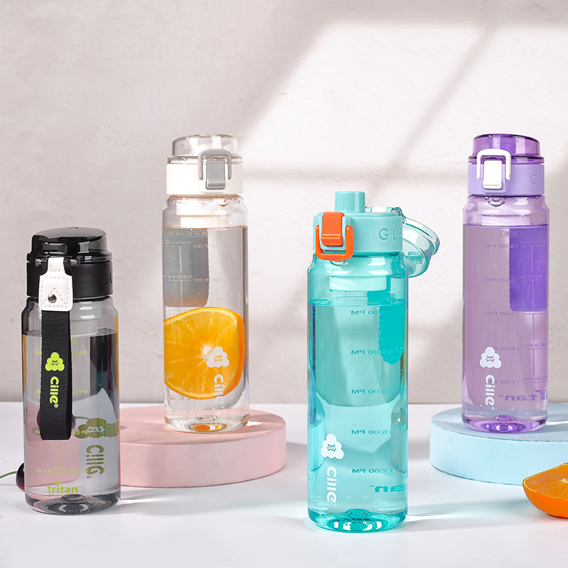 希乐Cille塑料杯tritan材质茶杯男女运动水杯夏季学生便携杯子户外水具户外水壶/水瓶/水杯 紫色