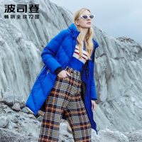 波司登BOSIDENG羽绒服女2018新款中长款运动时尚防风连帽厚外套B80142002