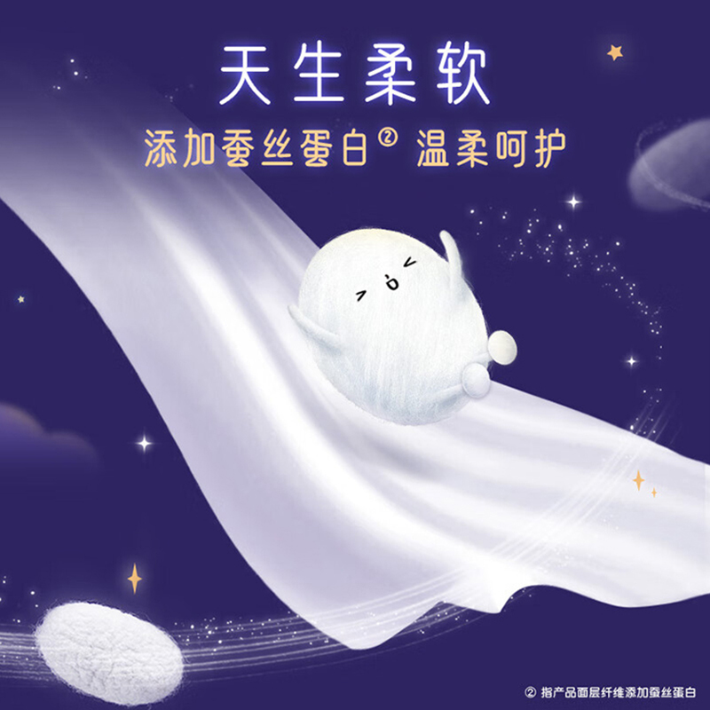 高洁丝 蚕丝感放肆睡棉柔夜用卫生巾组合280mm16片*1包+350mm5片*2包+420mm8片*1包高清大图