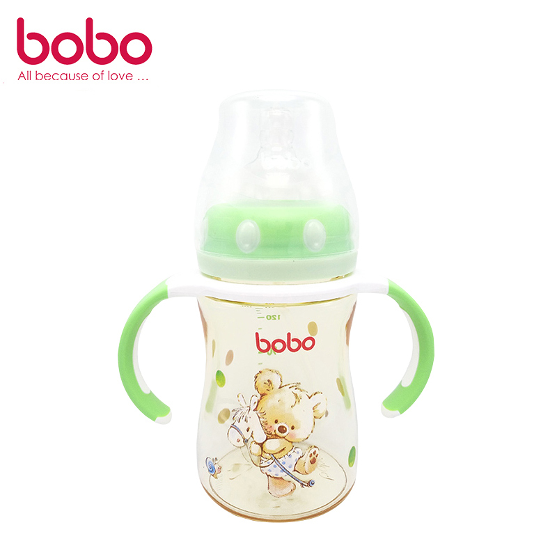 乐儿宝(bobo)PPSU宽口径奶瓶160毫升(绿色)12个月以上