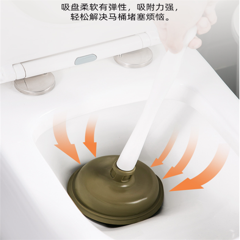 茶花 马桶疏通器马桶吸皮搋子下水道地漏水槽水拔子揣子 4320 马桶疏通器