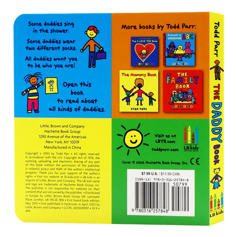 [正版]英文原版绘本 The Daddy Book 爸爸 幼儿童情商亲子启蒙早教纸板书 名家Todd Parr 家庭成长
