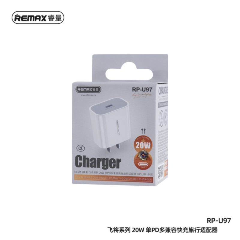 REMAX充电器RP-U97 20W单头充电器TYPE-C