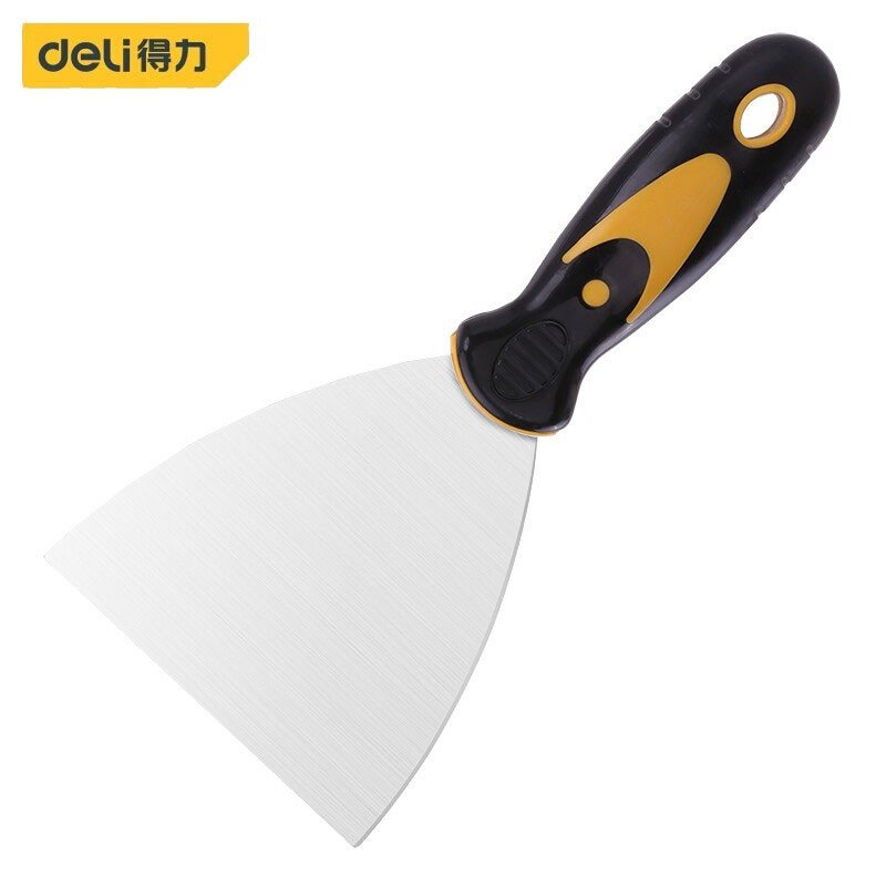 得力(deli)DL-HD4不锈钢油灰刀 清洁刮刀铲刀抹灰腻子刀 4英寸 2把装 1件