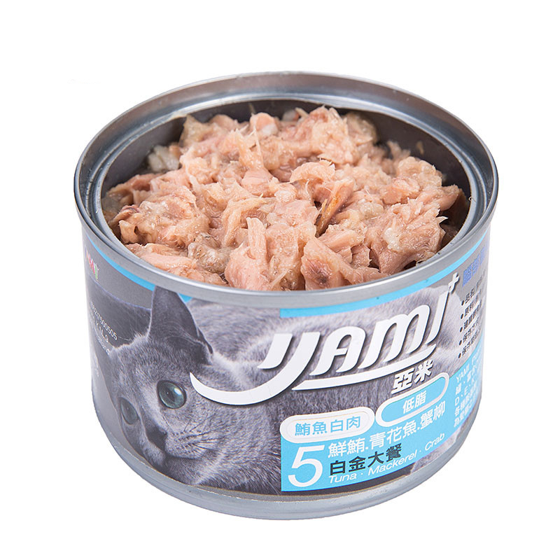 亚米亚米进口成幼猫罐头160g金枪鱼青花鱼纯肉宠物零食湿粮6罐视频