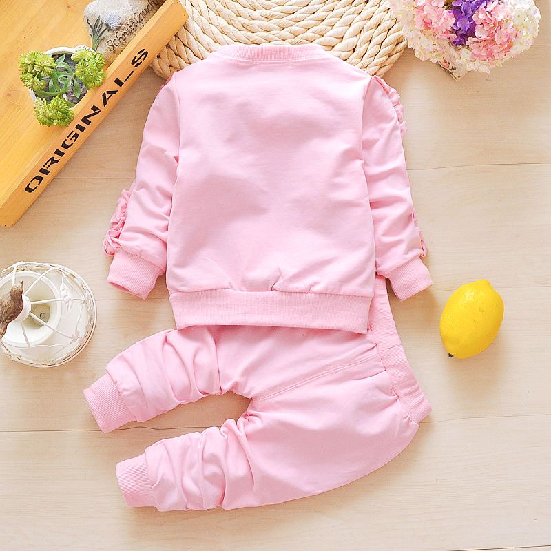 一周岁女宝宝衣服秋装6个月婴幼儿衣服7春秋8长袖9两件套女童套装 深