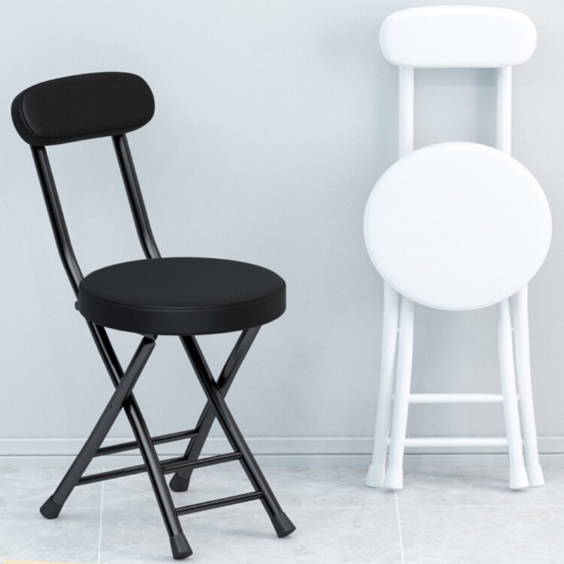 闪电客折叠椅子靠背凳子家用可便携圆凳小休闲椅餐桌餐椅简易靠椅省