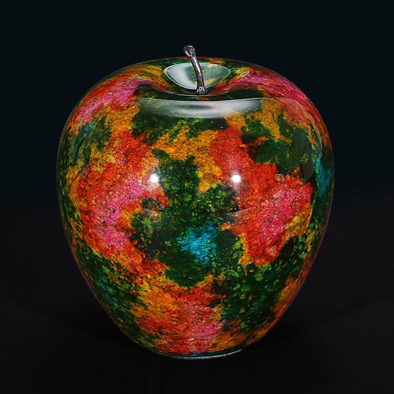 净也吉善缘 台湾七彩玉摆件 珍藏品苹果家居办公室客厅商务礼品