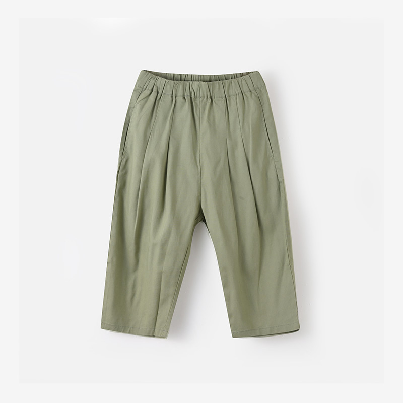 铅笔俱乐部童装2024夏装新款女童七分中裤儿童短裤中大童薄款裤子 110cm 军绿