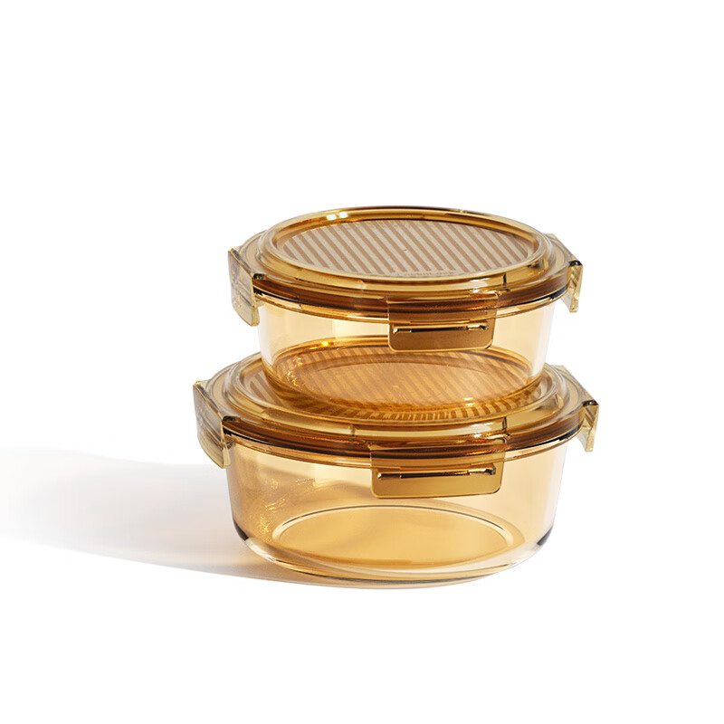 乐扣乐扣(LOCK&LOCK) LCB215FU 家用品耐热玻璃保鲜盒琥珀色400mL+650mL高清大图