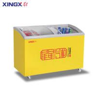 星星(XINGX)SCD-242CY双温冰柜商用大容量圆弧透明玻璃门保鲜冷藏冷冻展示柜超市冰淇淋雪糕柜多篮筐冰柜