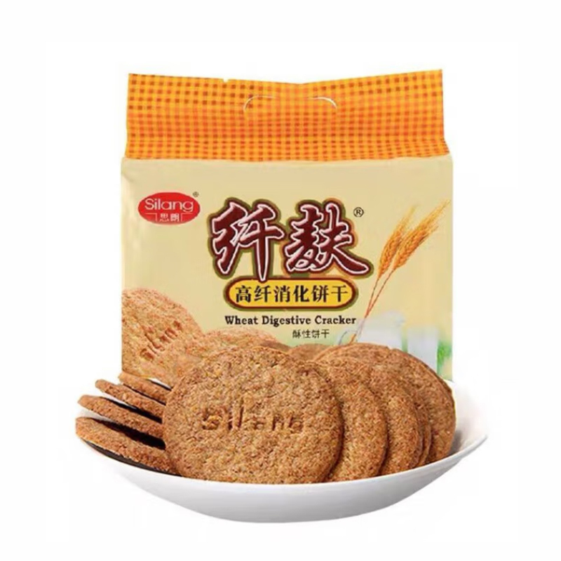 思朗纤麸高纤消化饼干380g袋粗粮饼干办公休闲零食膳食纤维饼干代餐粗粮饼干