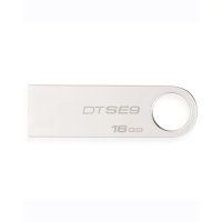 Kingston金士顿16gu盘DTSE9 16GB USB2.0车载金属U盘可个性化定制logo/礼品优盘银色官方标配