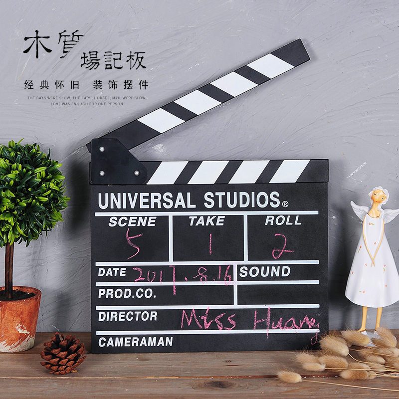 导演场记板木质拍摄道具摆件网店拍照背景影楼布景创意打板装饰品