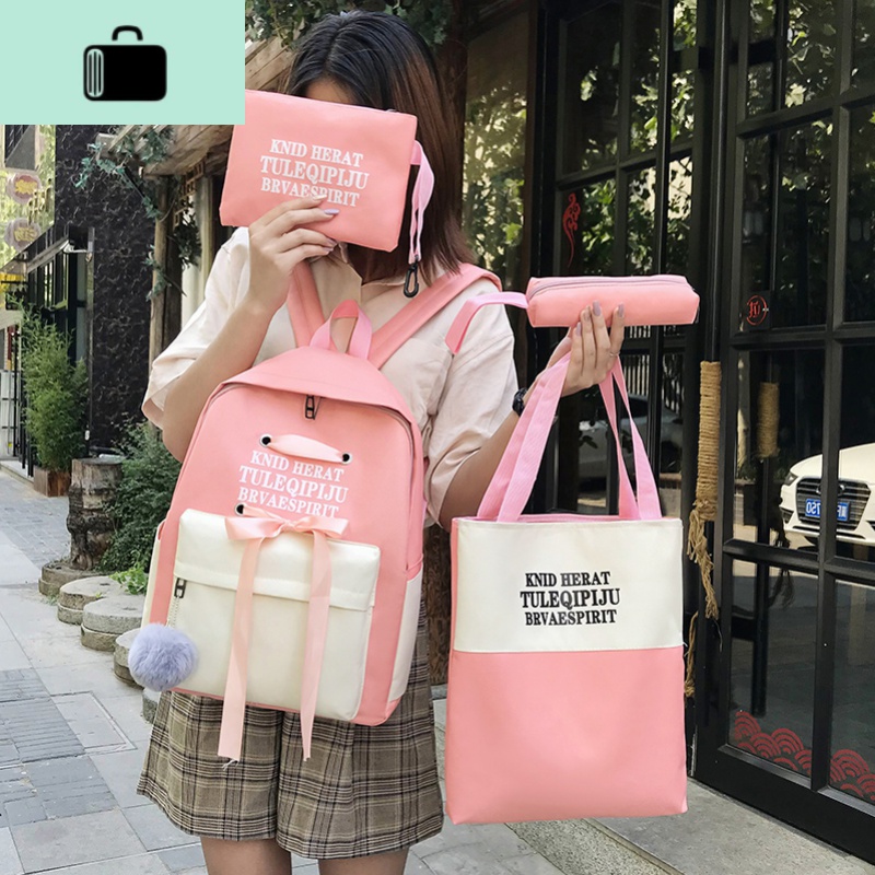 古着感少女书包女新款韩版小清新森系百搭双肩包初中高中学生背包NEW LAKE高清大图