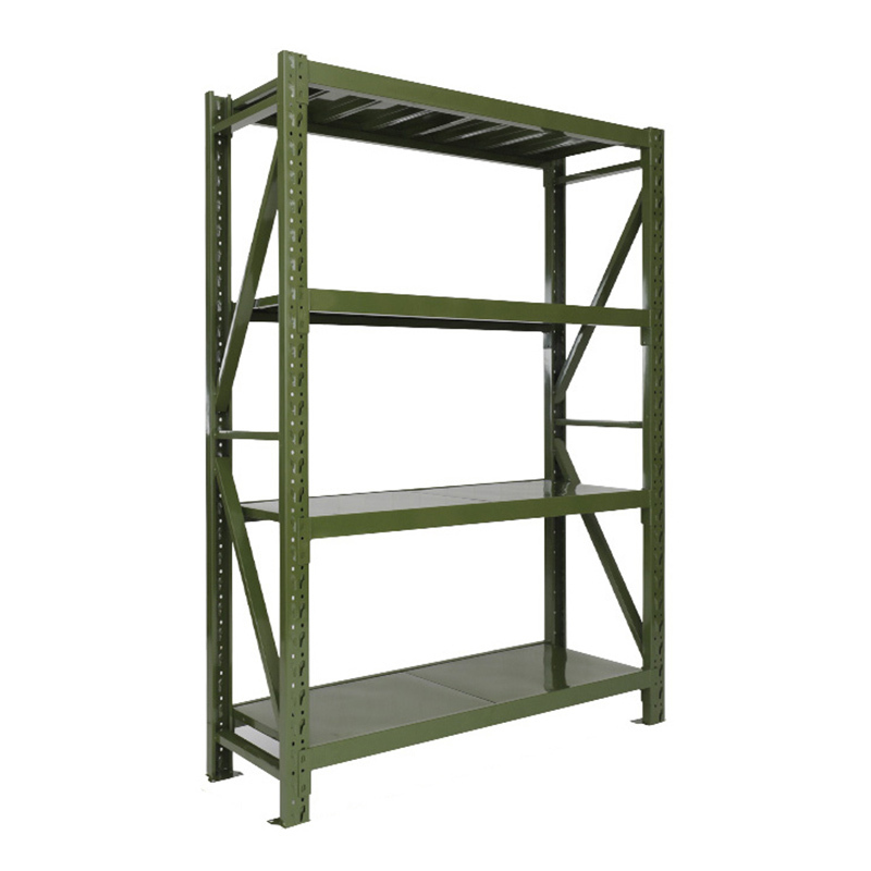 创世人 1.5m中型货架承重300KG钢制四层仓储架军绿色置物架1500*600*2000mm高清大图