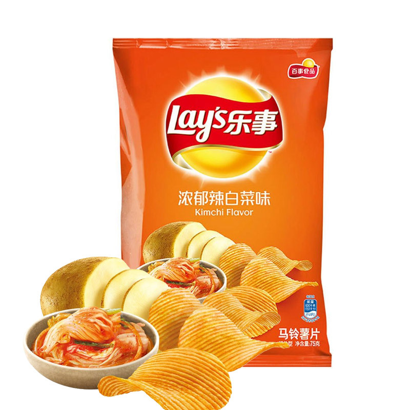 乐事浓郁辣白菜味 75克 袋装薯片