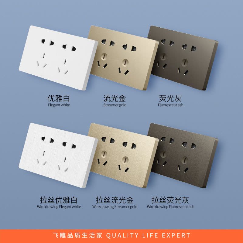 飞雕(FEIDIAO)118型开关插座面板 功能键模块件自由组合搭配 格调118荧光灰一位电脑插座功能键图片