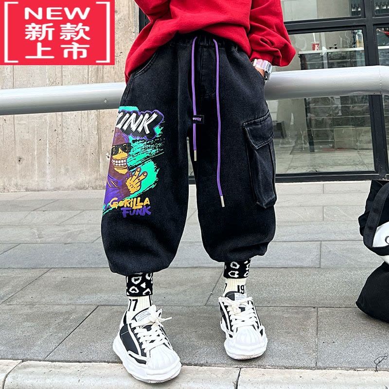 可莉允男童加绒裤一体绒牛仔裤秋冬款儿童保暖冬装洋气冬季加厚小孩裤子保暖裤图片